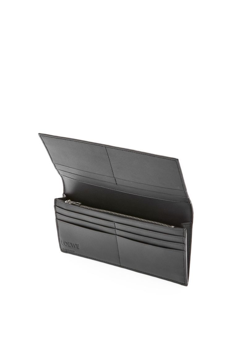 Long horizontal wallet in soft grained calfskin