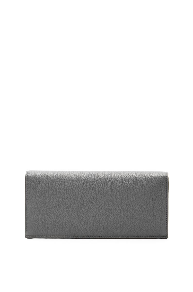 Long horizontal wallet in soft grained calfskin