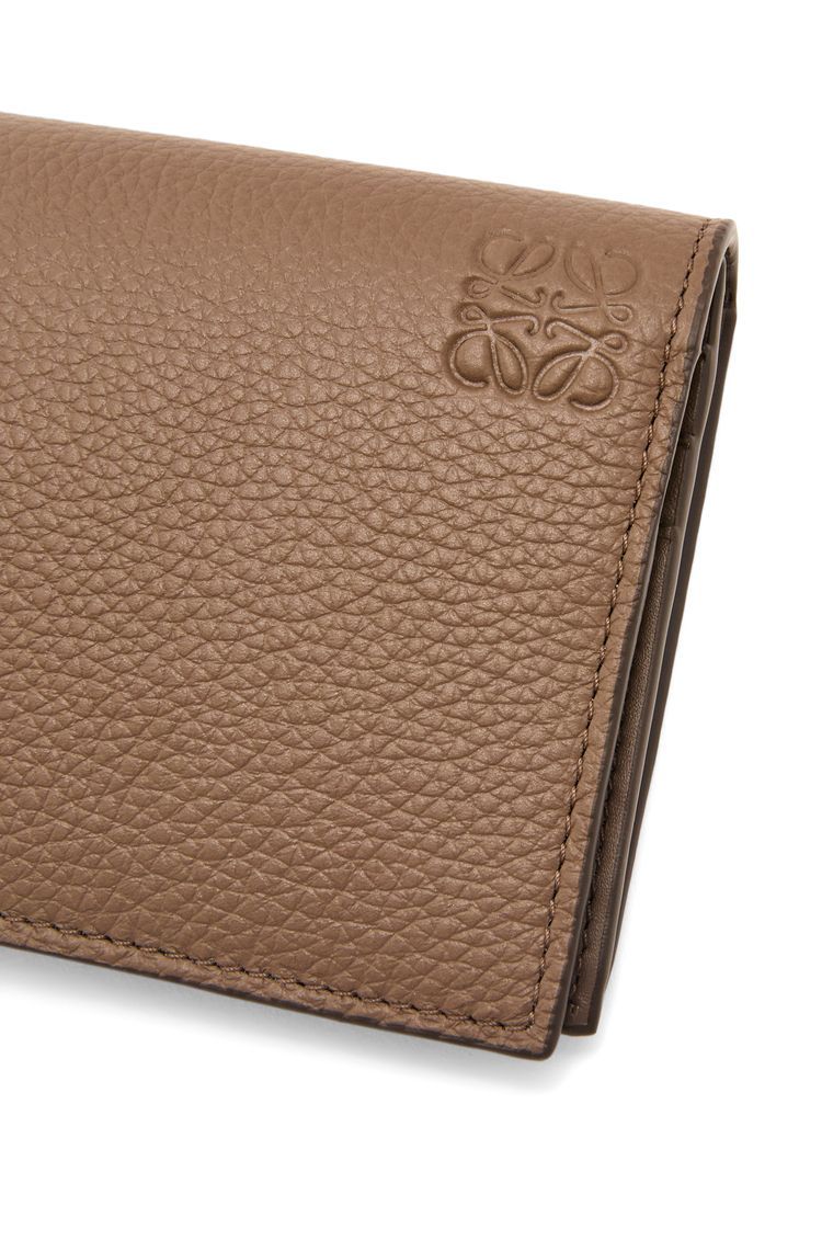 Long horizontal wallet in soft grained calfskin