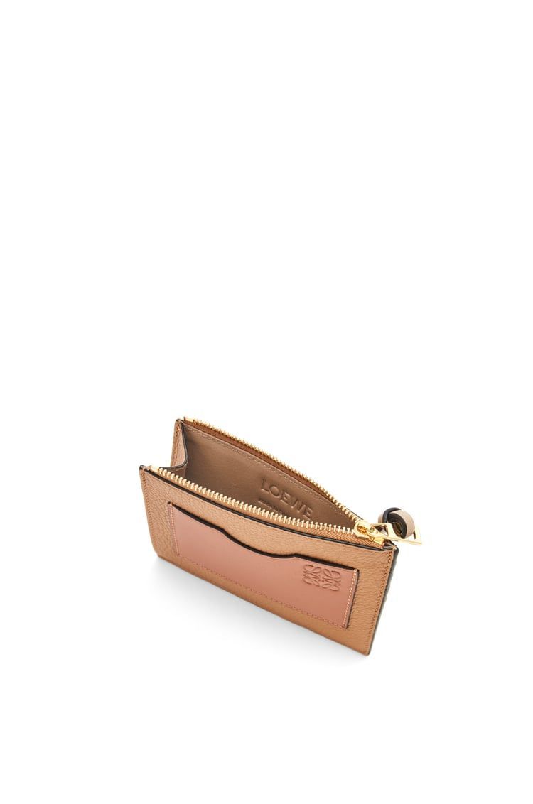 Large coin cardholder in soft grained calfskin