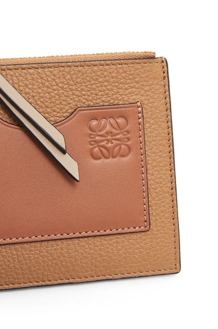 Large coin cardholder in soft grained calfskin