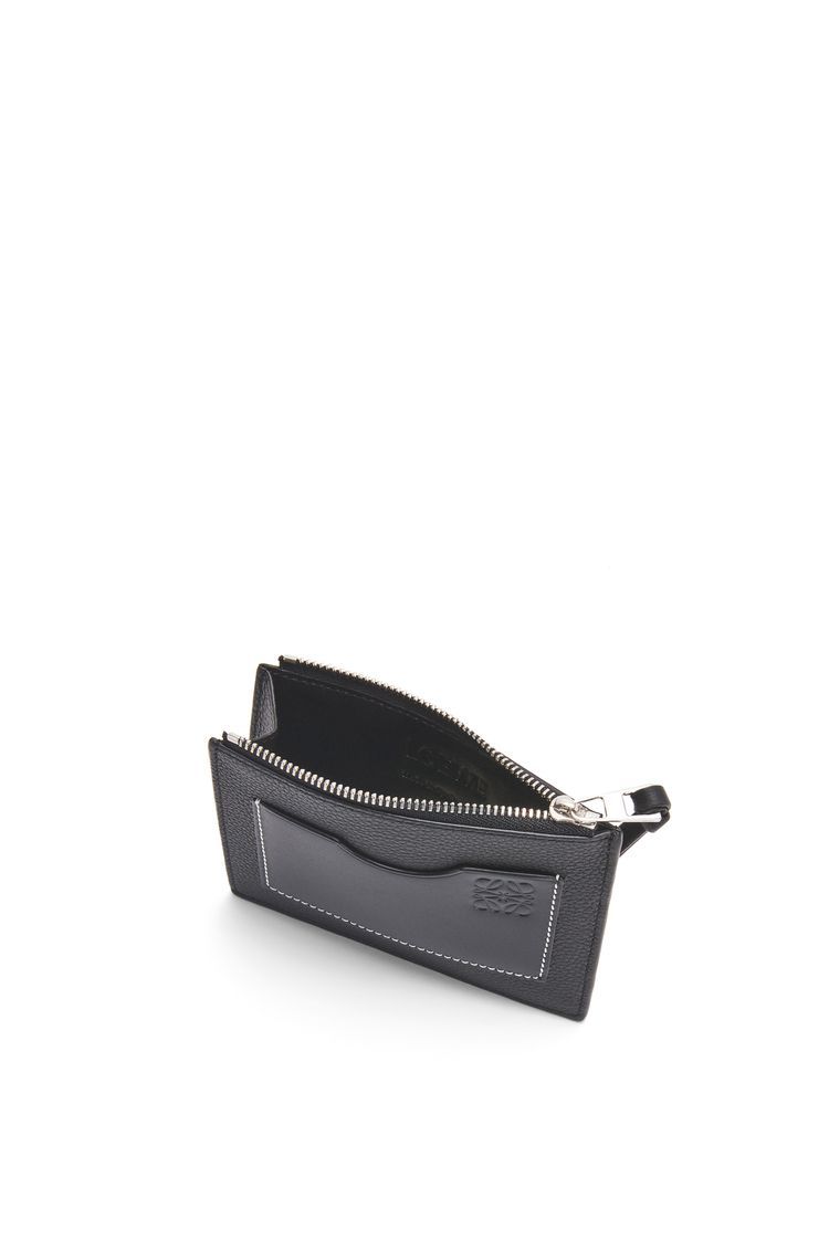 Large coin cardholder in soft grained calfskin