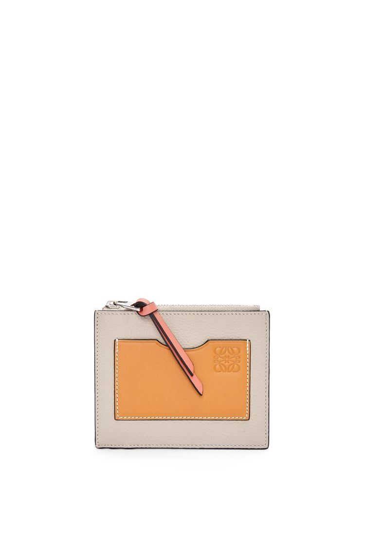 Large coin cardholder in soft grained calfskin