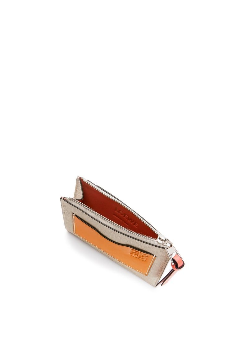 Large coin cardholder in soft grained calfskin