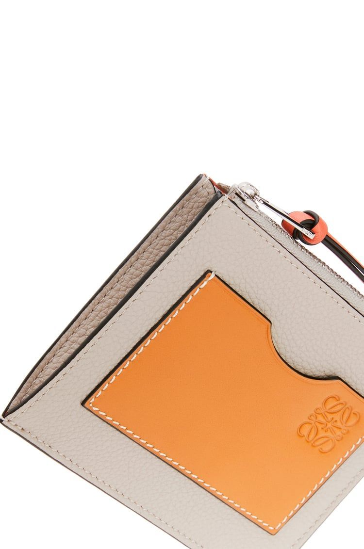 Large coin cardholder in soft grained calfskin