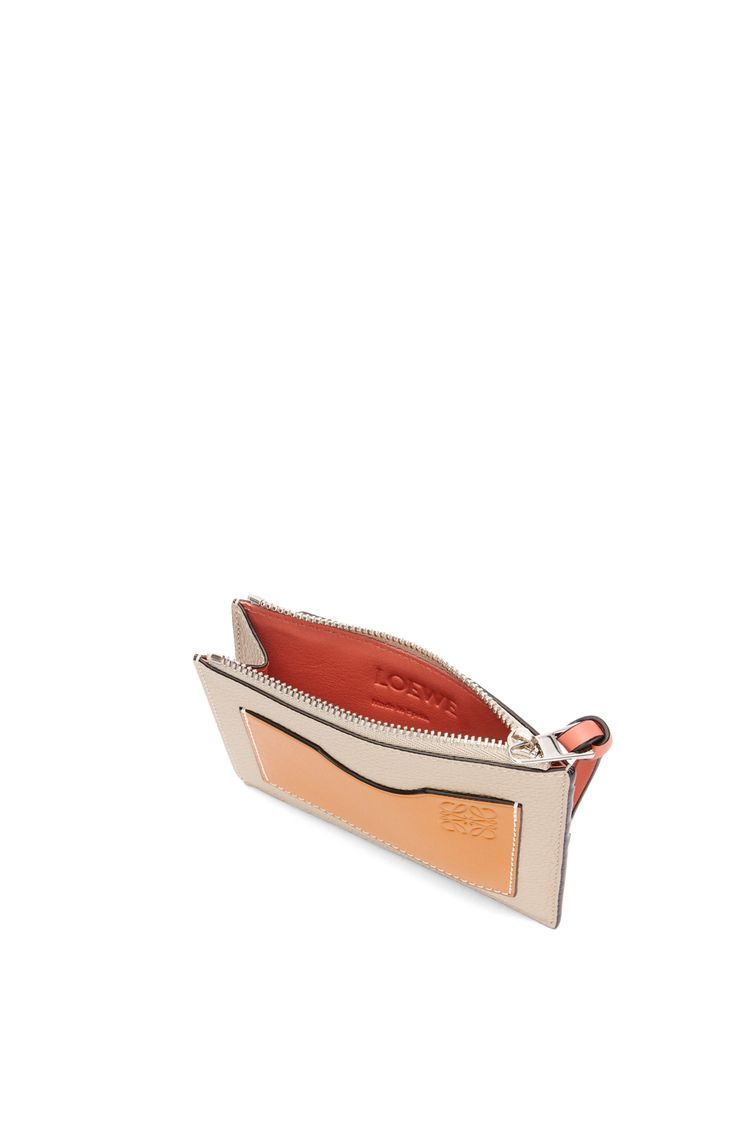 Large coin cardholder in soft grained calfskin