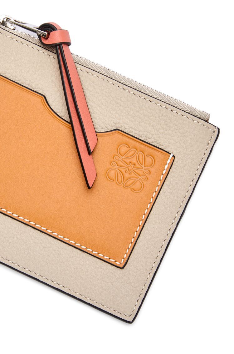 Large coin cardholder in soft grained calfskin