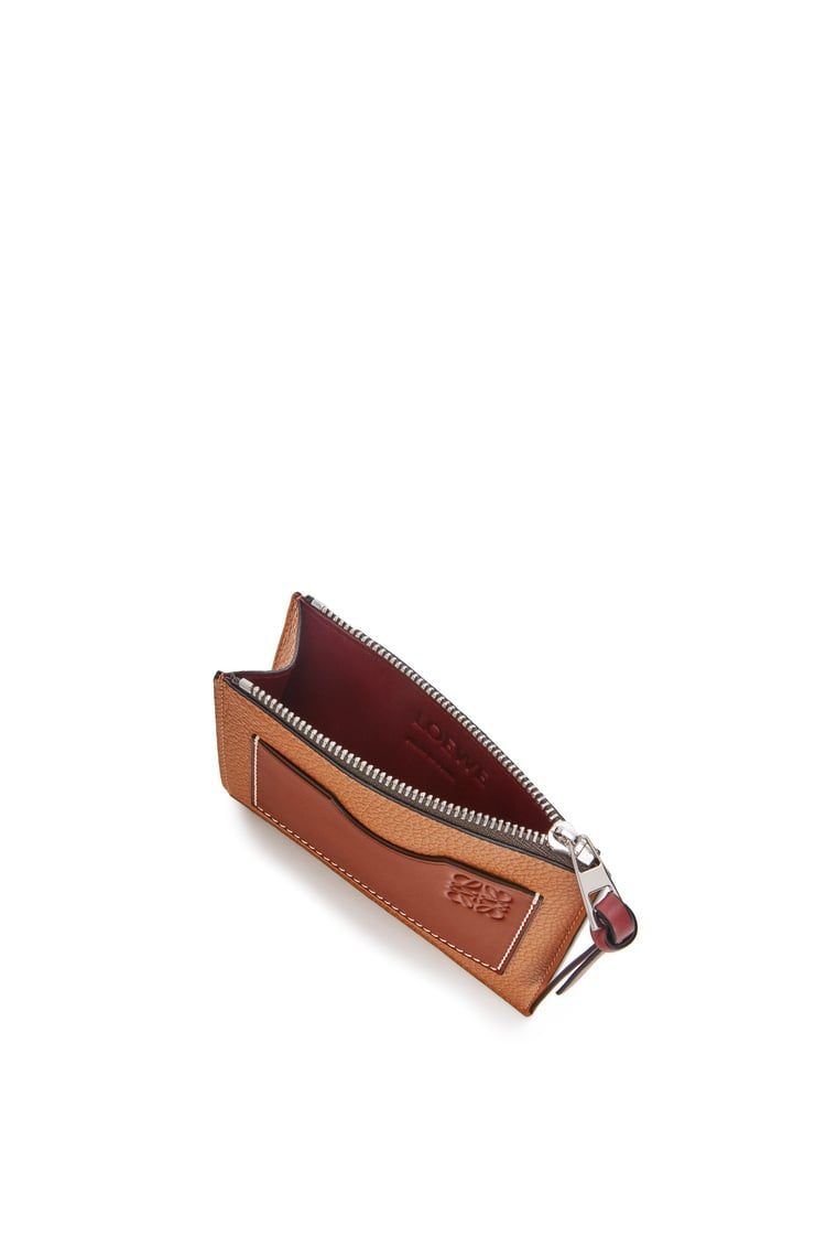 Large coin cardholder in soft grained calfskin