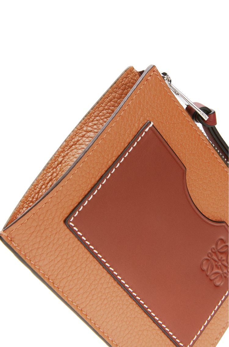 Large coin cardholder in soft grained calfskin
