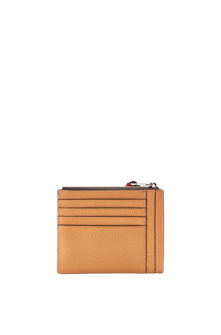 Large coin cardholder in soft grained calfskin