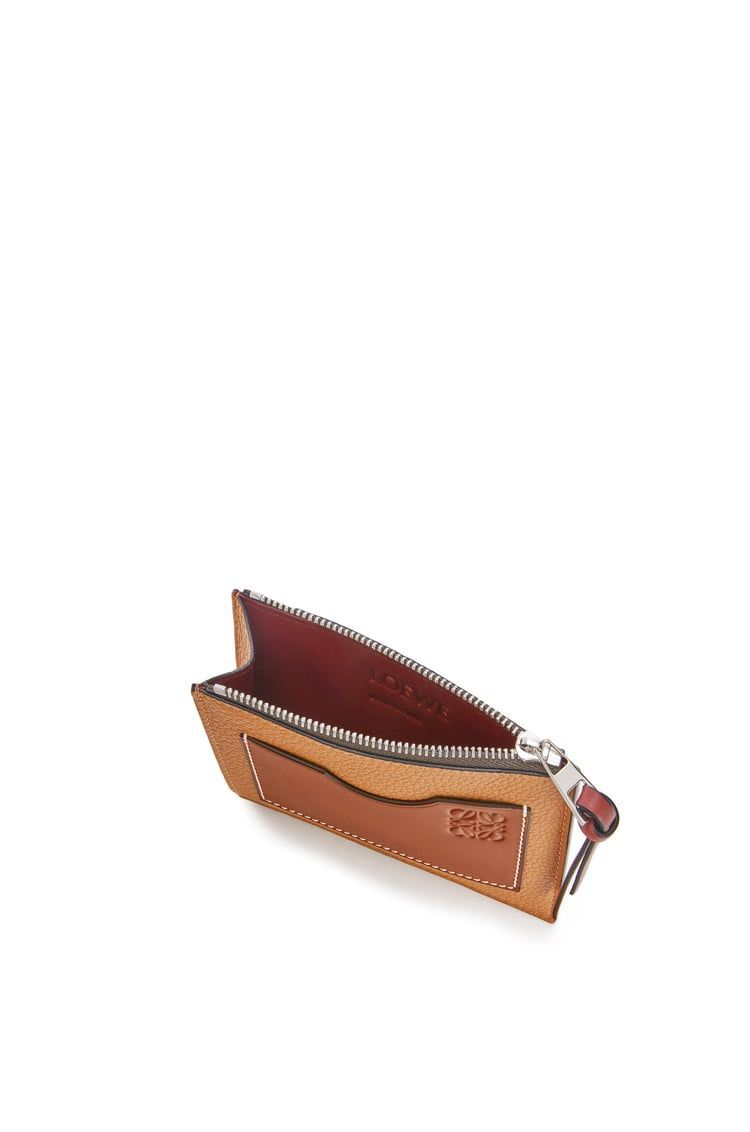 Large coin cardholder in soft grained calfskin