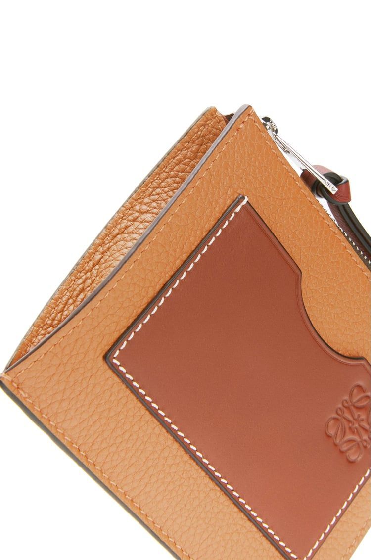 Large coin cardholder in soft grained calfskin
