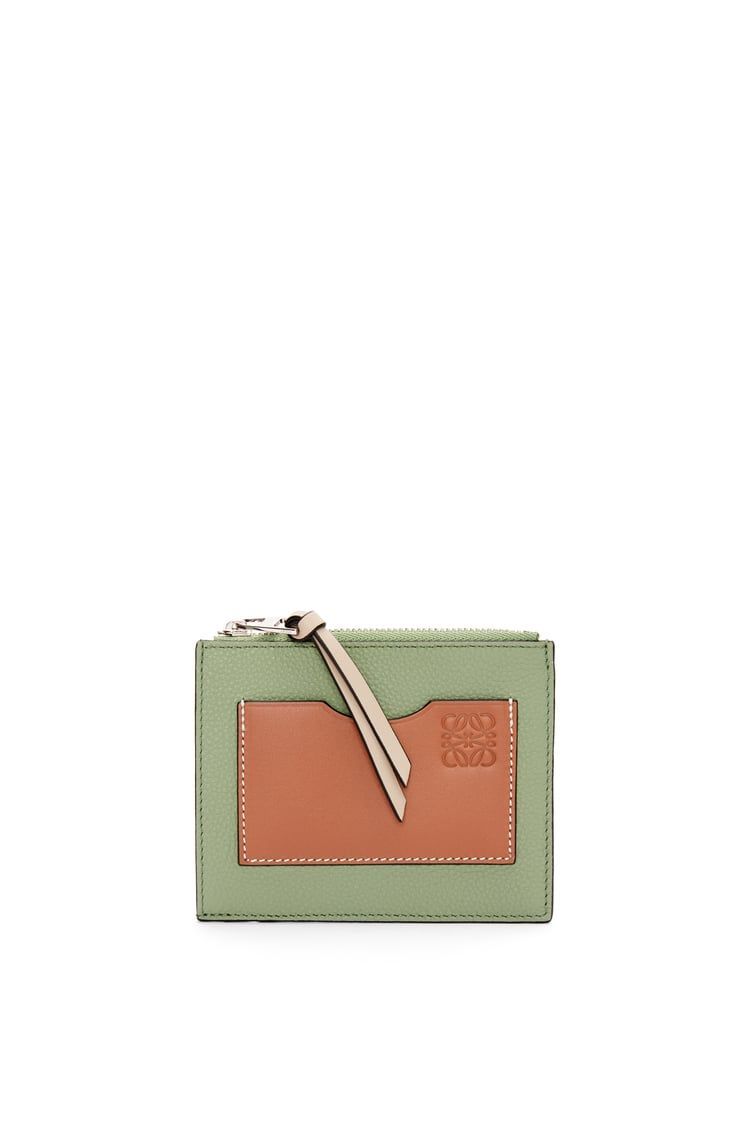 Large coin cardholder in soft grained calfskin