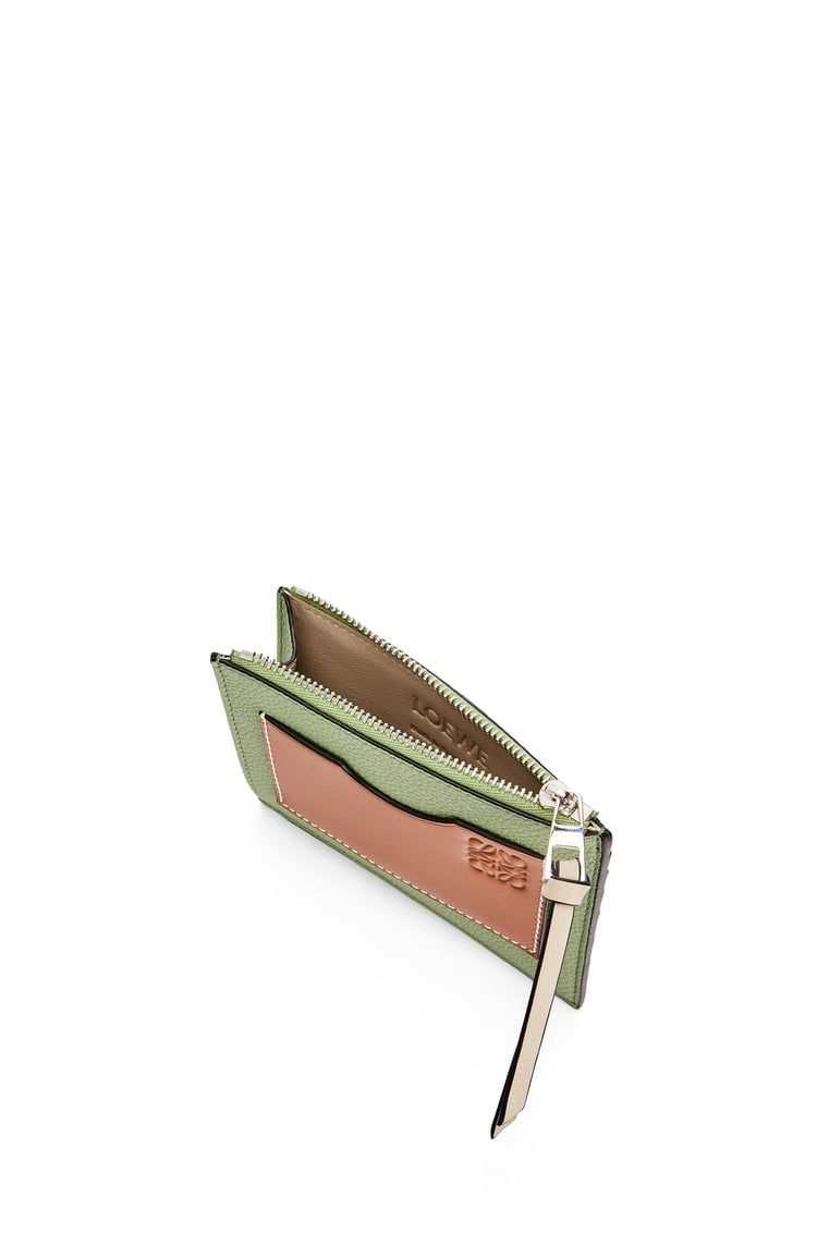 Large coin cardholder in soft grained calfskin