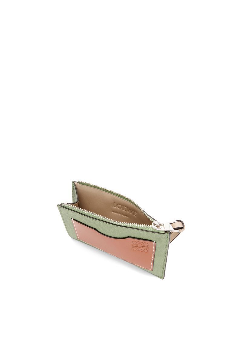 Large coin cardholder in soft grained calfskin