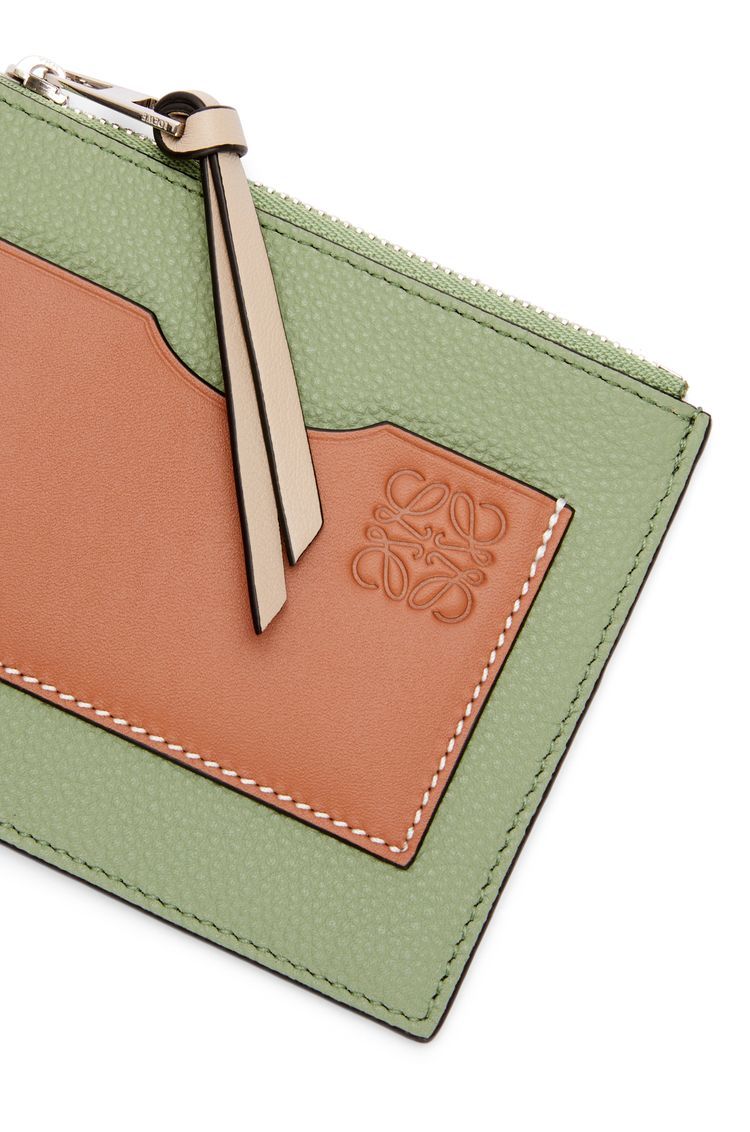 Large coin cardholder in soft grained calfskin