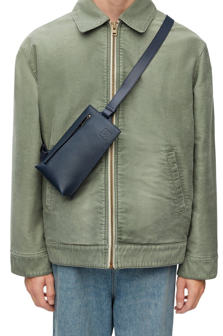 Vertical T Pocket in soft grained calfskin