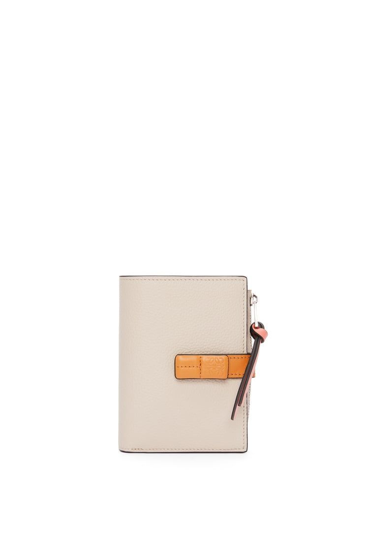 Slim compact wallet in soft grained calfskin