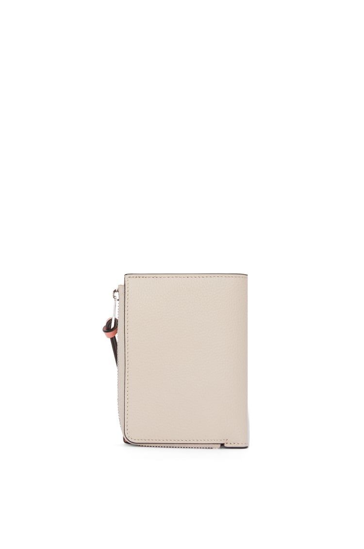 Slim compact wallet in soft grained calfskin