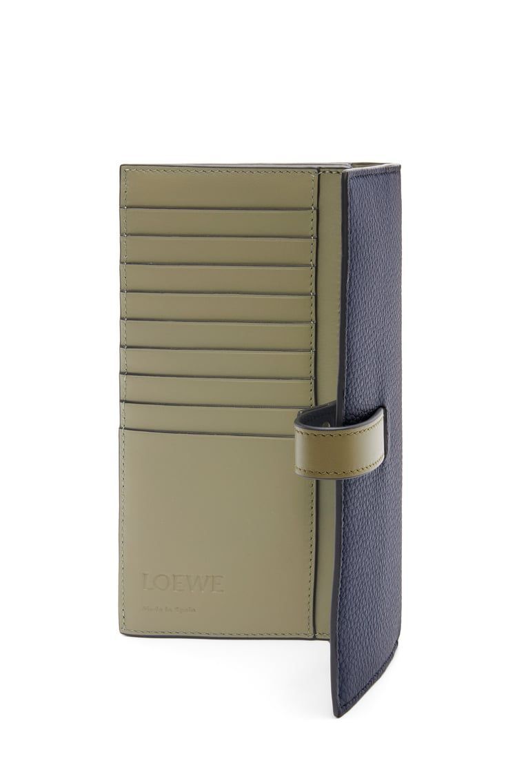 Large vertical wallet in soft grained calfskin