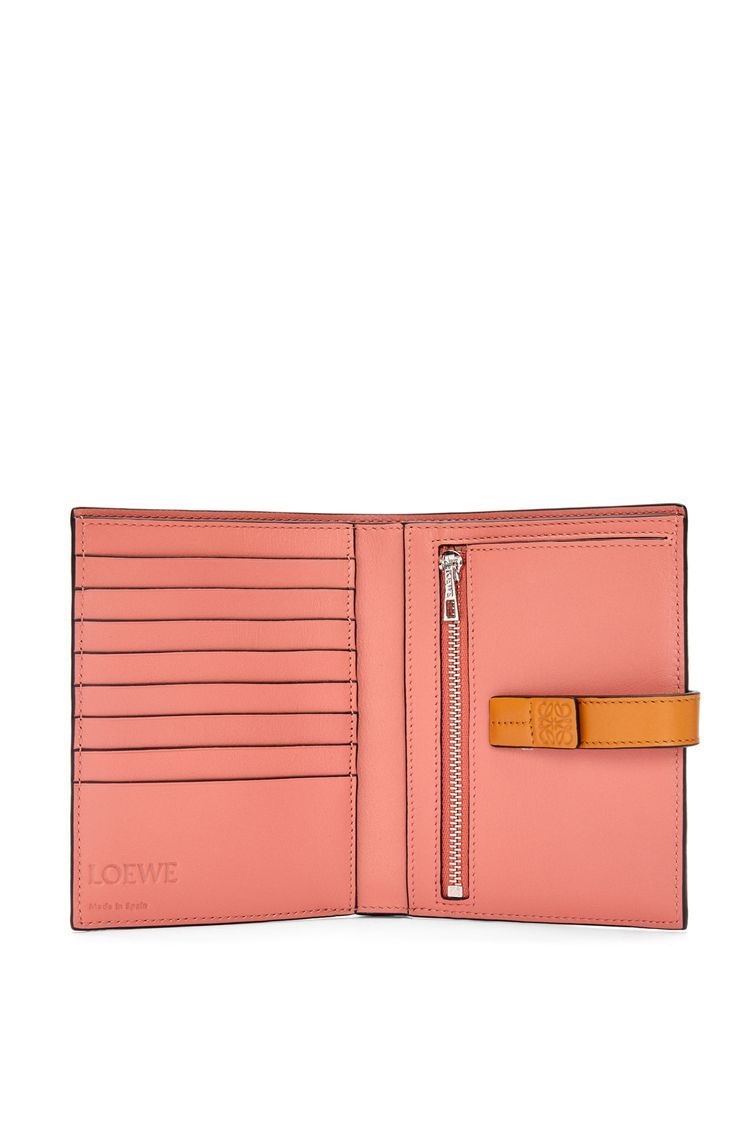 Medium vertical wallet in soft grained calfskin