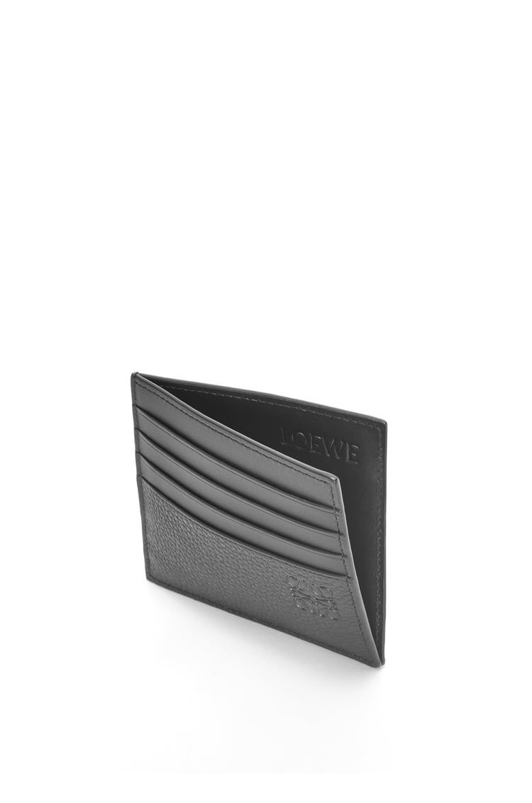 Open plain cardholder in soft grained calfskin