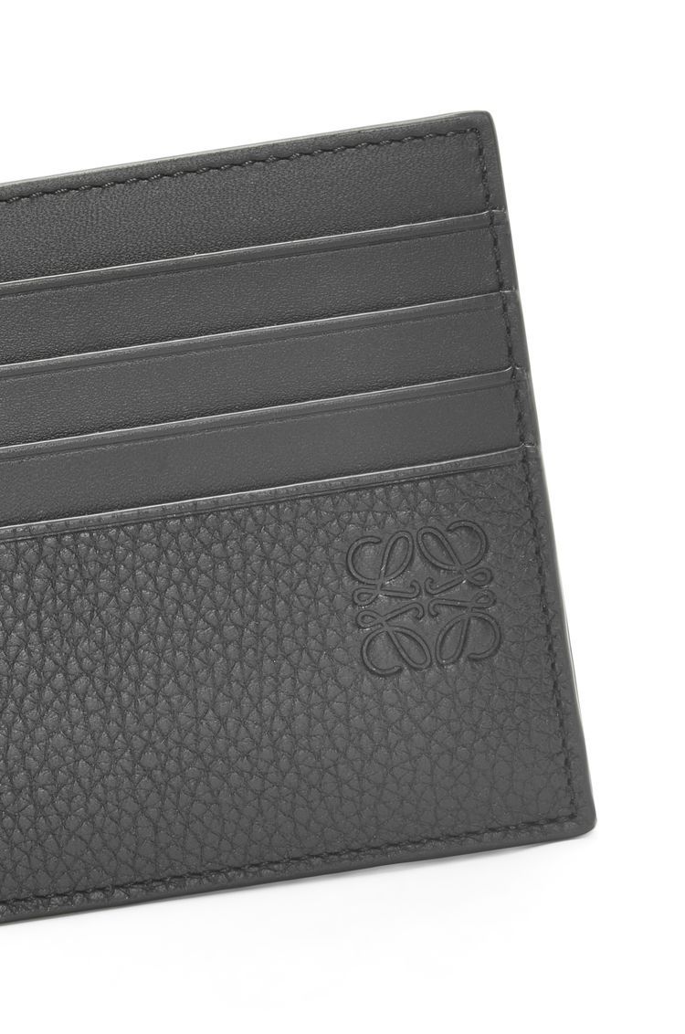 Open plain cardholder in soft grained calfskin