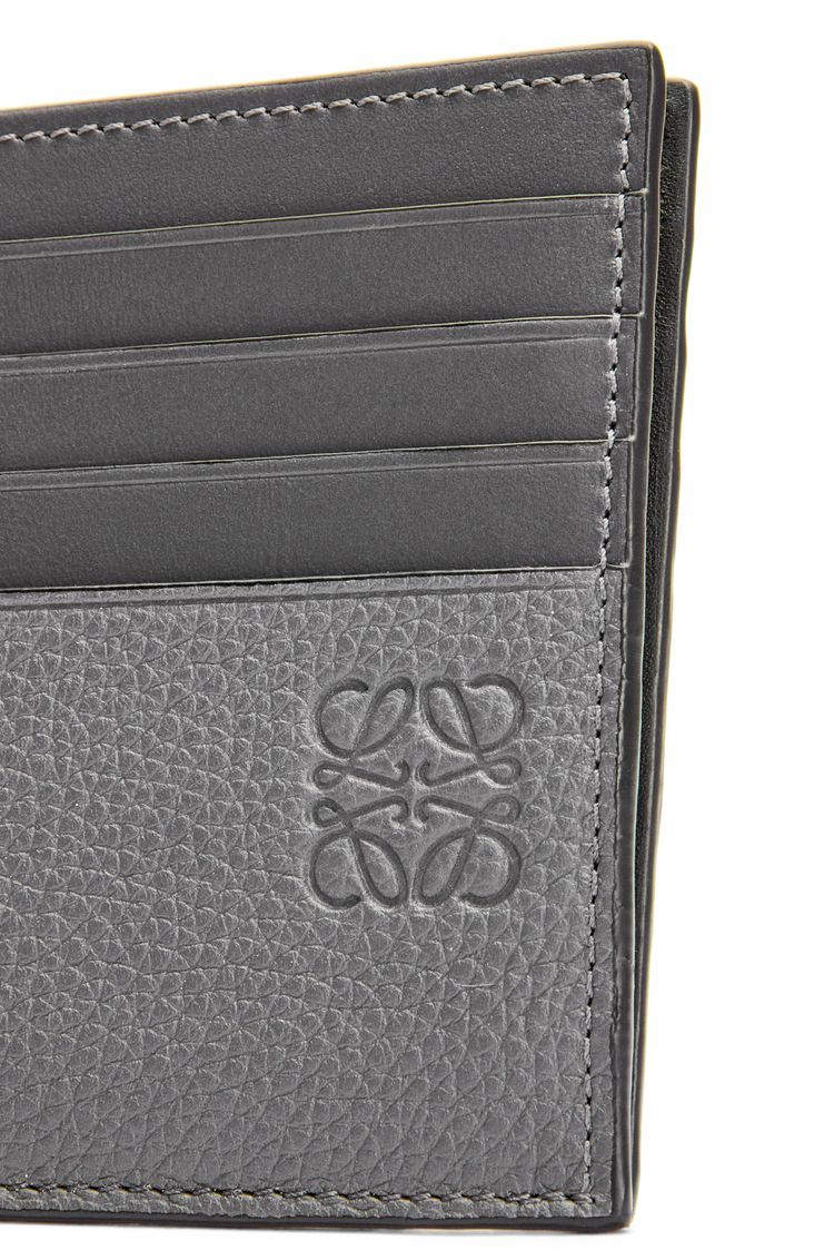 Open plain cardholder in soft grained calfskin