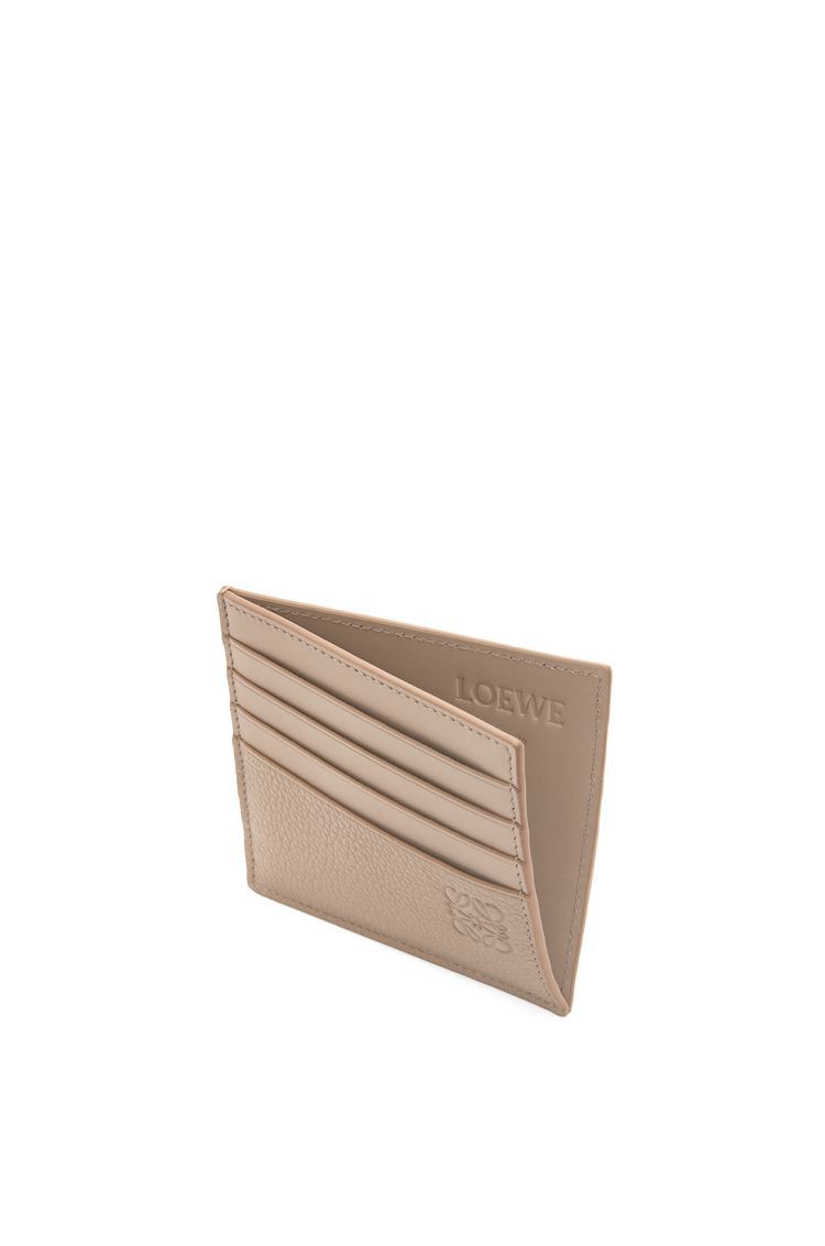 Open plain cardholder in soft grained calfskin