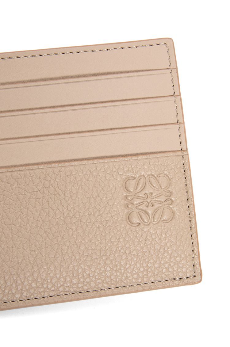 Open plain cardholder in soft grained calfskin