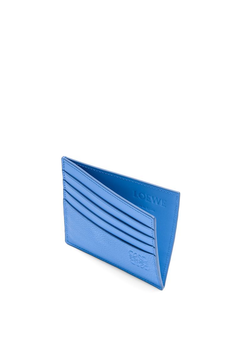 Open plain cardholder in soft grained calfskin