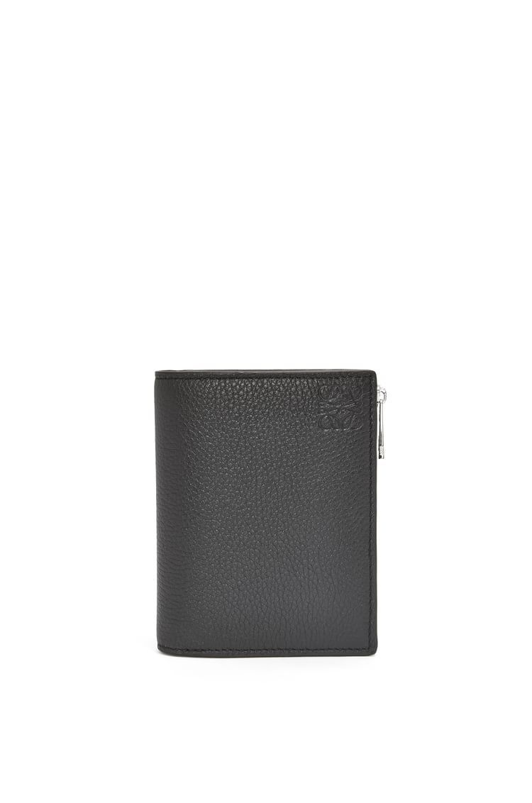 Slim compact wallet in soft grained calfskin