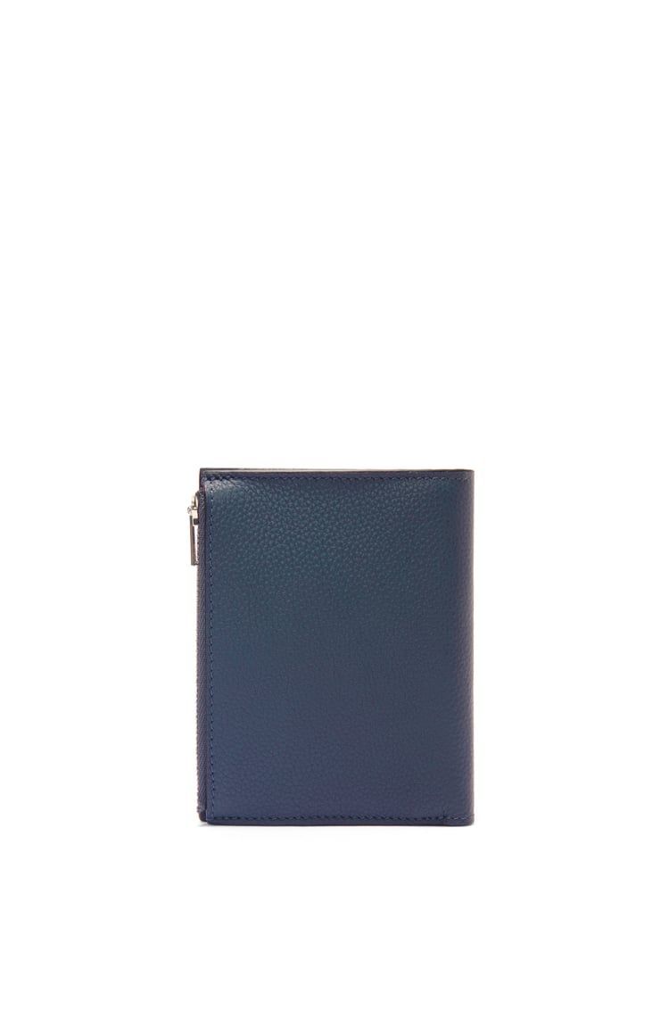 Slim compact wallet in soft grained calfskin