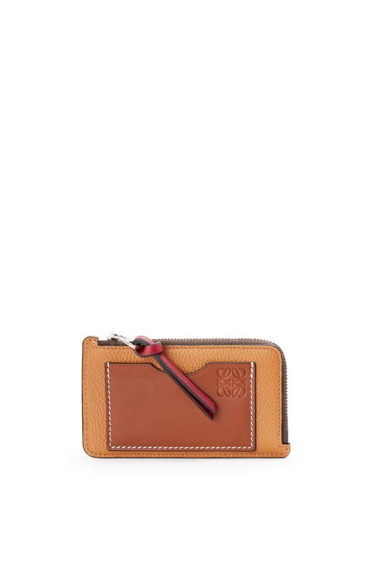 Coin cardholder in soft grained calfskin