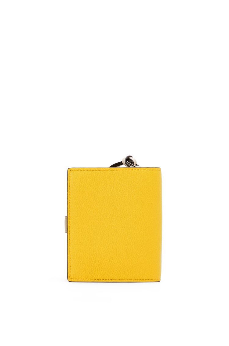 Compact zip wallet in soft grained calfskin