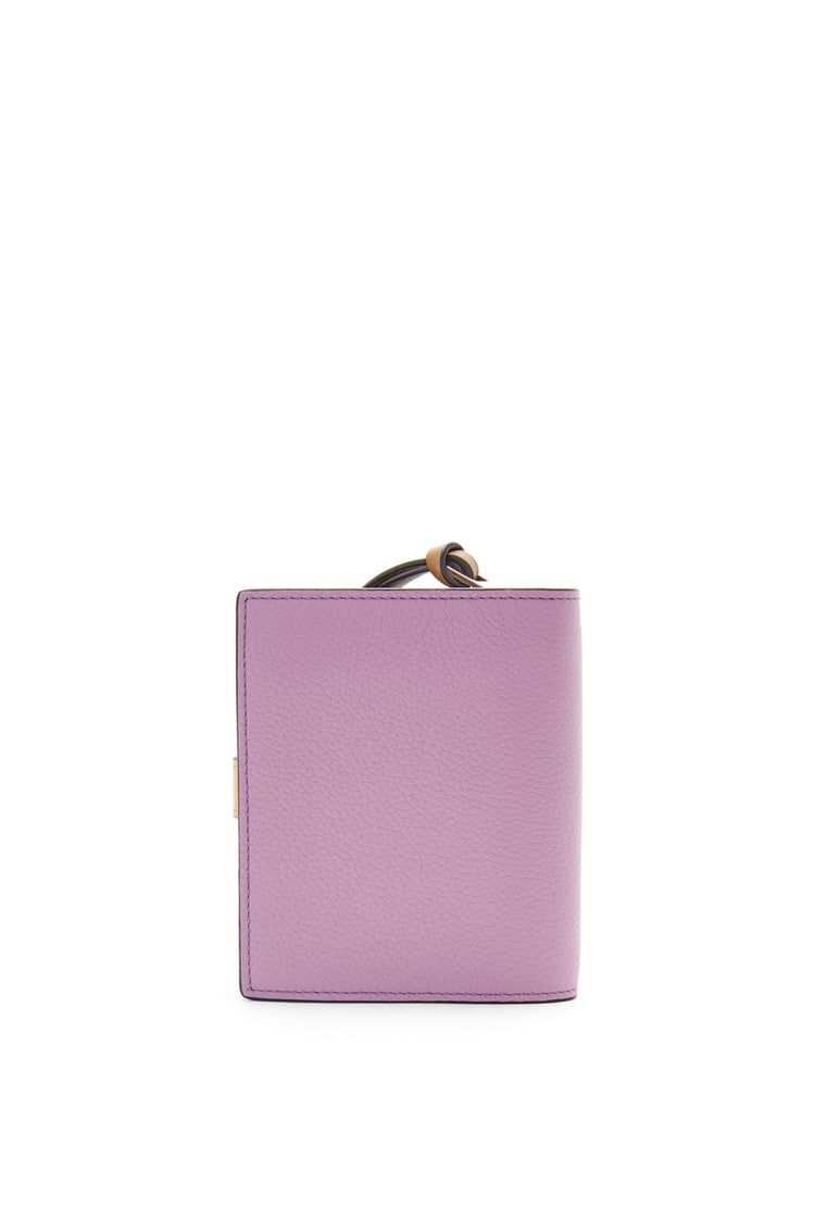 Compact zip wallet in soft grained calfskin