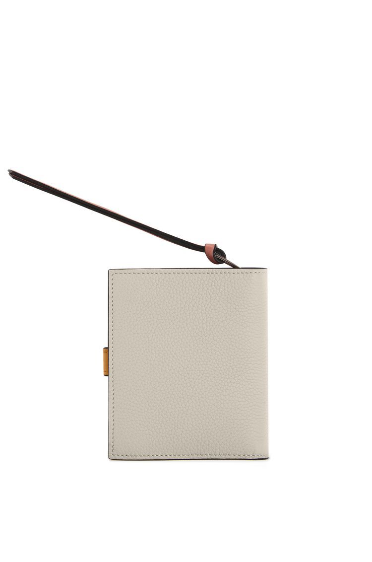 Compact zip wallet in soft grained calfskin