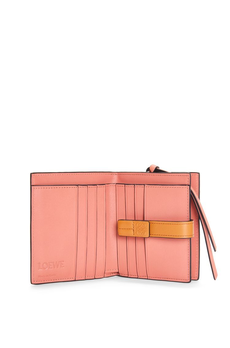 Compact zip wallet in soft grained calfskin
