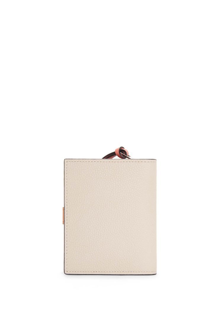 Compact zip wallet in soft grained calfskin