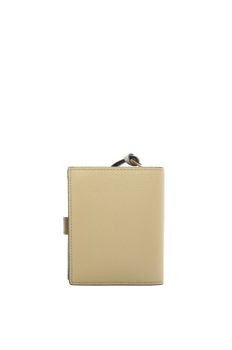 Compact zip wallet in soft grained calfskin