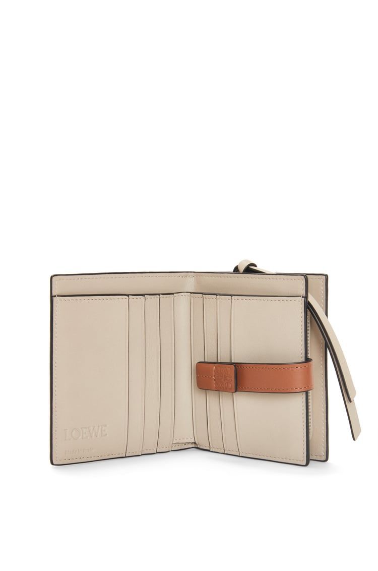 Compact zip wallet in soft grained calfskin