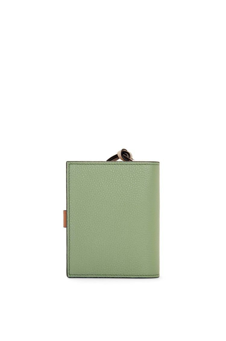 Compact zip wallet in soft grained calfskin