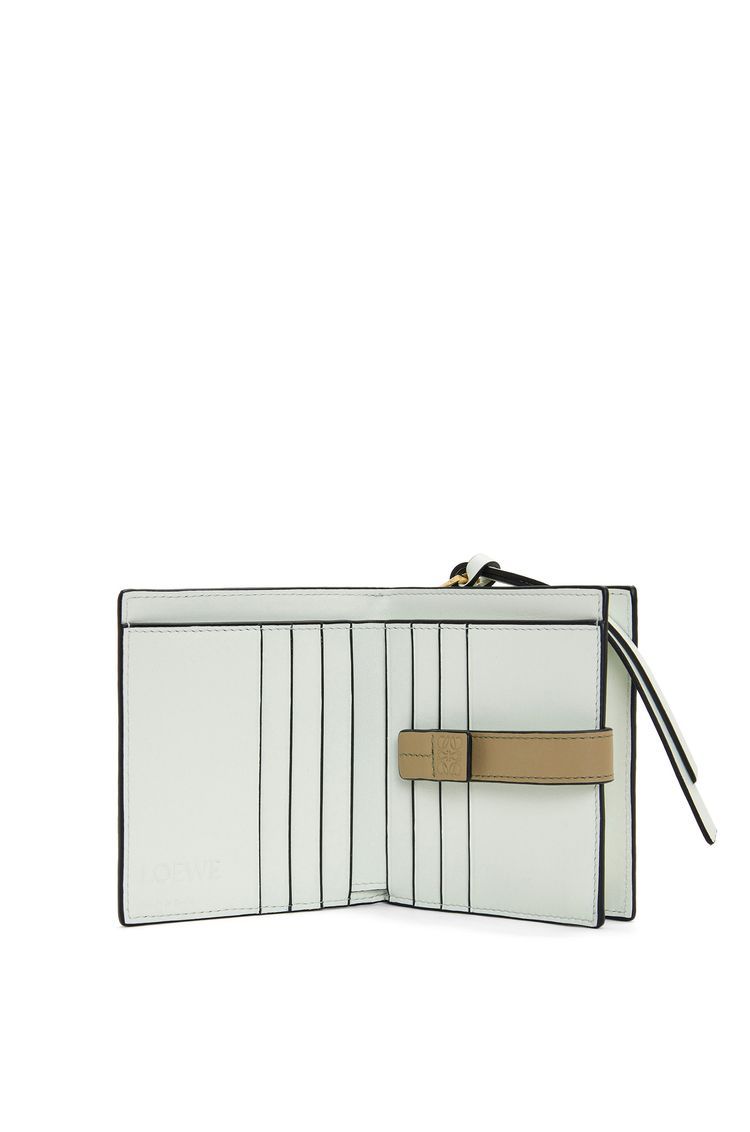 Compact zip wallet in soft grained calfskin