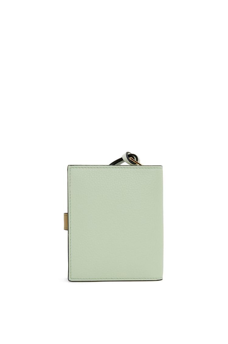 Compact zip wallet in soft grained calfskin