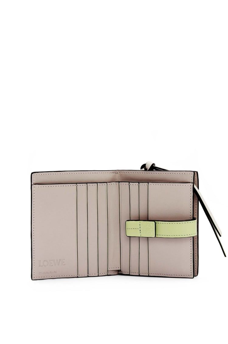 Compact zip wallet in soft grained calfskin