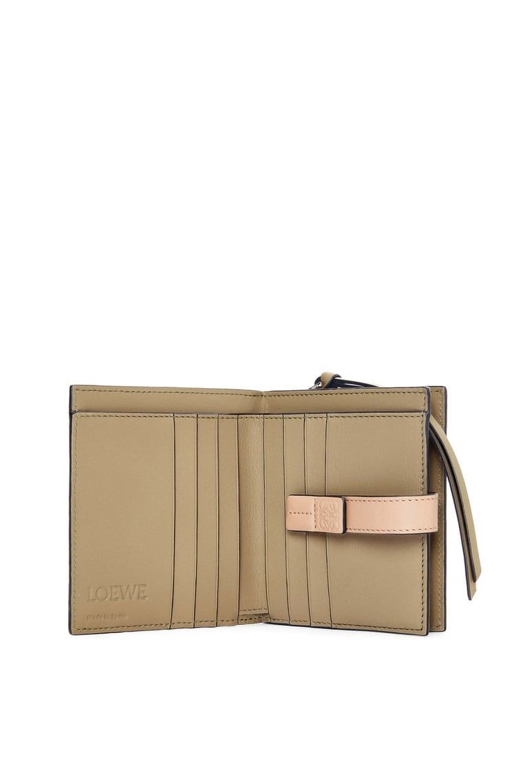 Compact zip wallet in soft grained calfskin