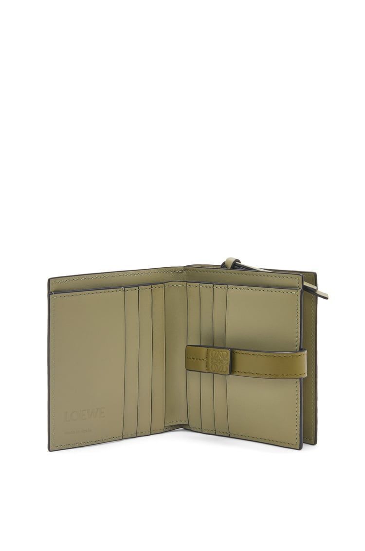 Compact zip wallet in soft grained calfskin