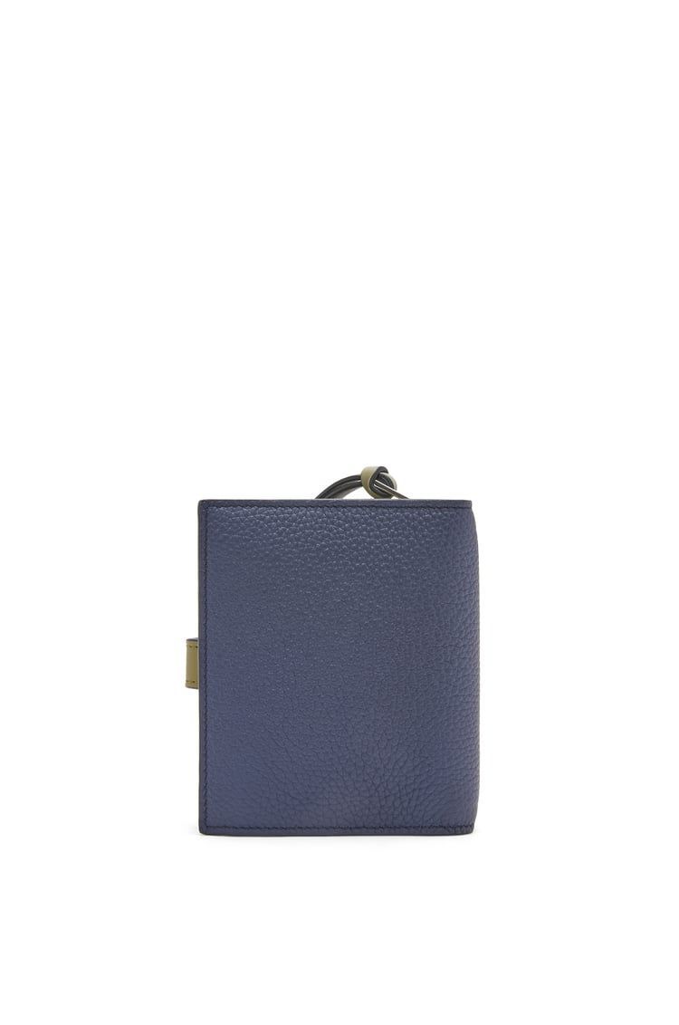 Compact zip wallet in soft grained calfskin