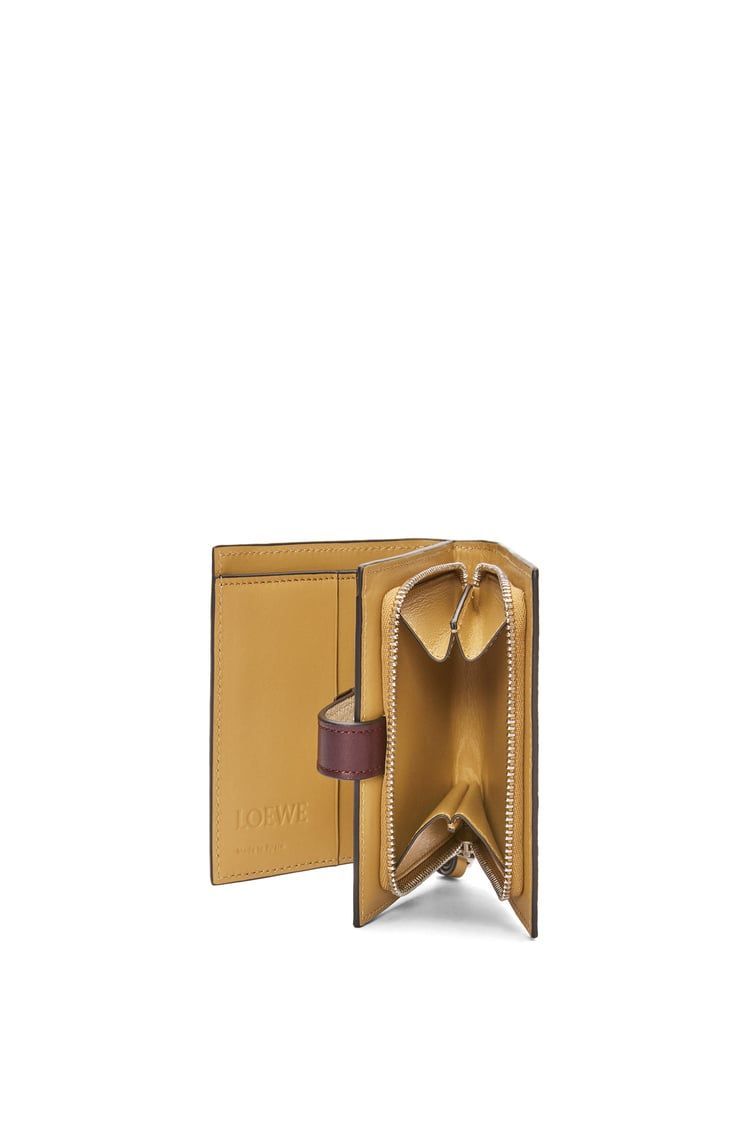 Compact zip wallet in soft grained calfskin