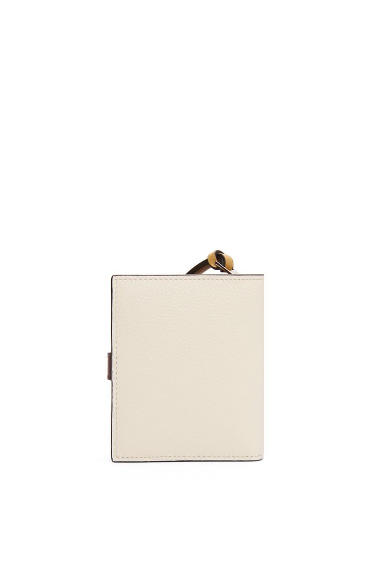 Compact zip wallet in soft grained calfskin